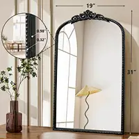 Antique Floral Arched Mirror Collection with Ornate Frame – 19W x 31H-4